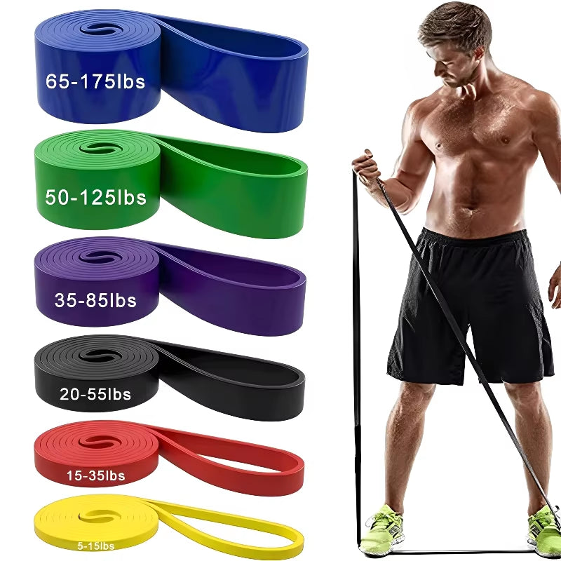 1/5Pcs Tpe Elastic Band Resistance Strength Training Sports Fitness Latex Pull-Up Ension Thick Circle Yoga Multi-Functional Hip